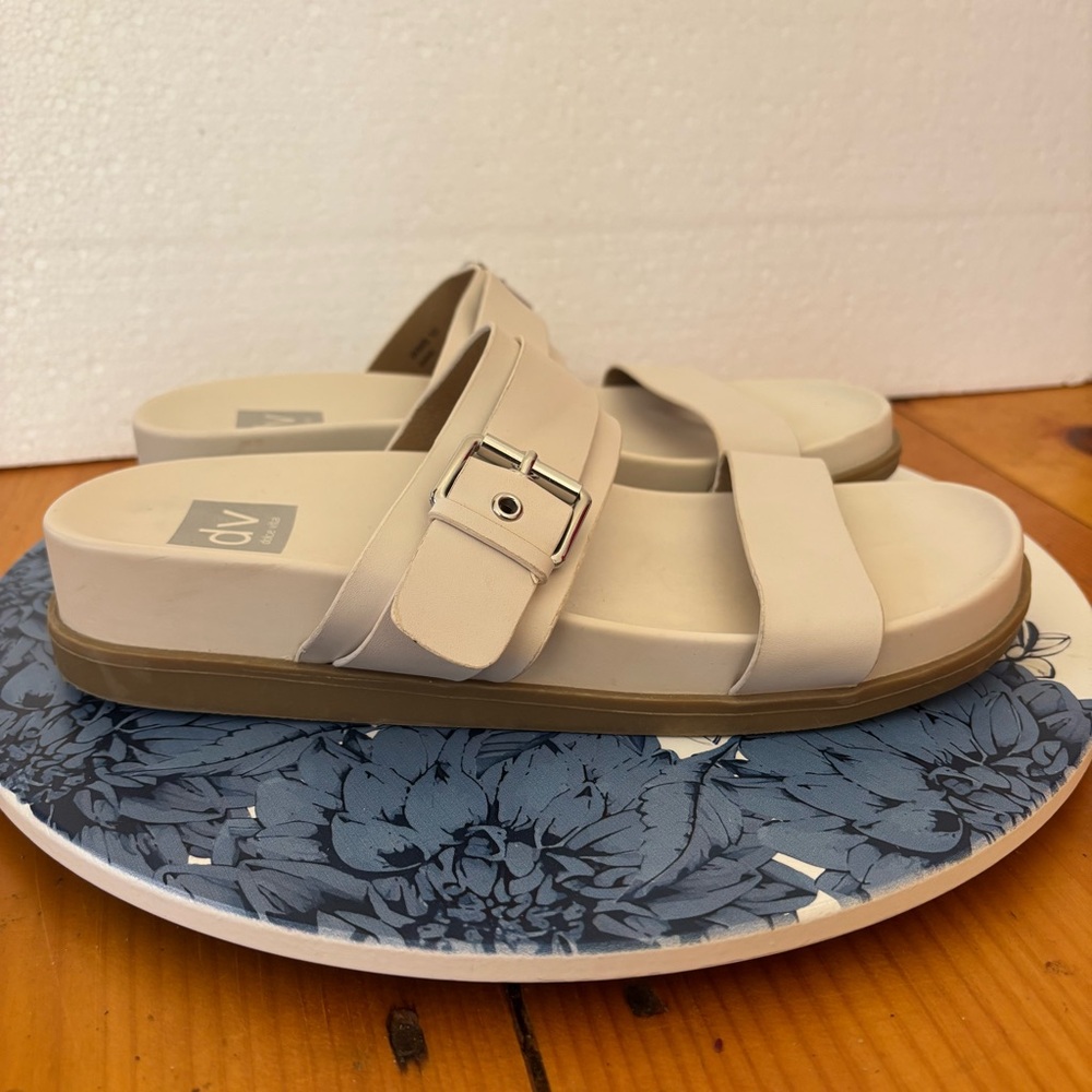 Dolce Vita Annie Slide Sandals Size 10 Cream Double Strap